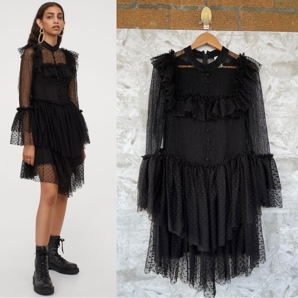 H&M Dresses & Skirts - SANDRA MANSOUR x H&M TULLE-SKIRT LACE DRESS XL